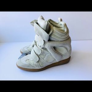 Isabel Marant sneaker wedge suede leather boots 38